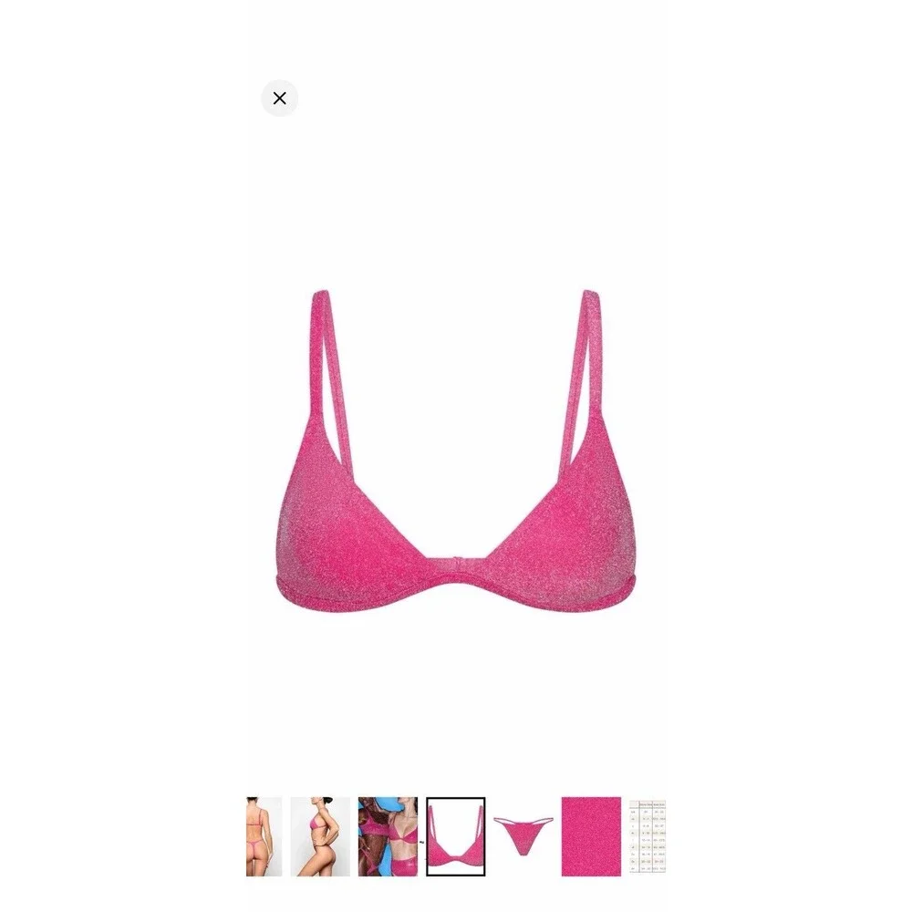 SKIMS Giltter Triangle Bikini Set Magenta Medium